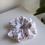 Bawełniana gumka w różowe kwiatki