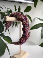 Bordowa korona opaska w kwiaty - obrazek 6