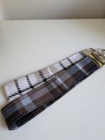 Breloczek w kratkę - brązowo - granatowy
